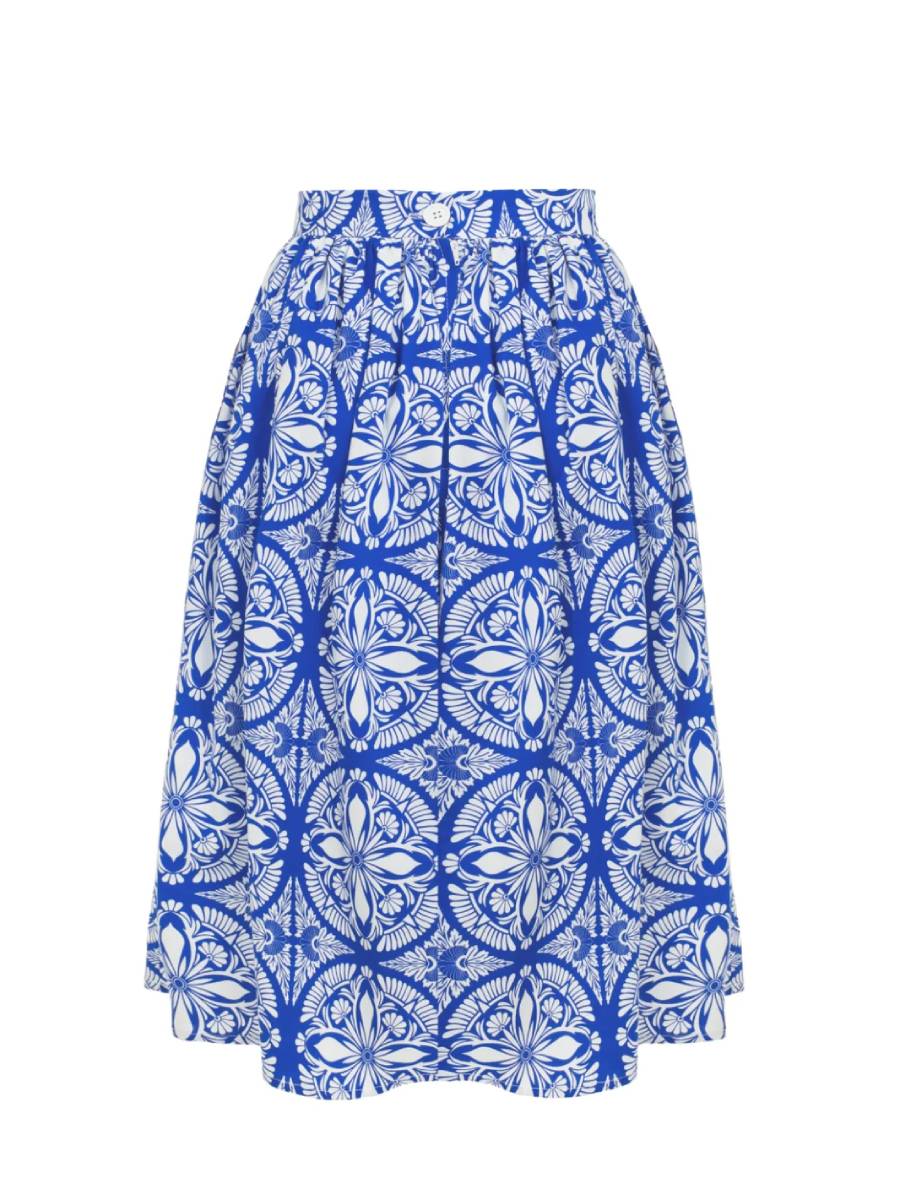 Hell Bunny Rock Sicily Skirt blau weiß