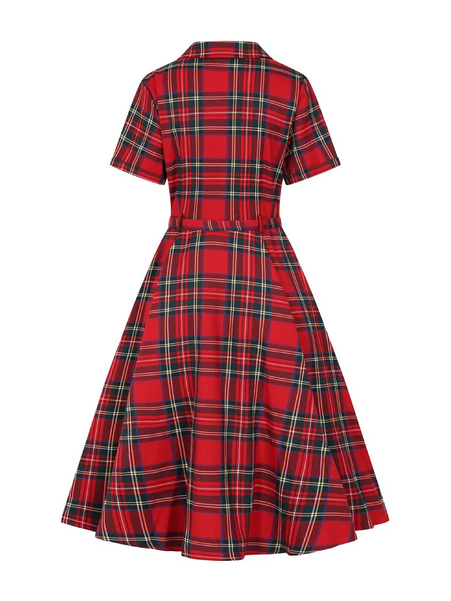 Banned Kleid Hannah Holiday Dress rot kariert