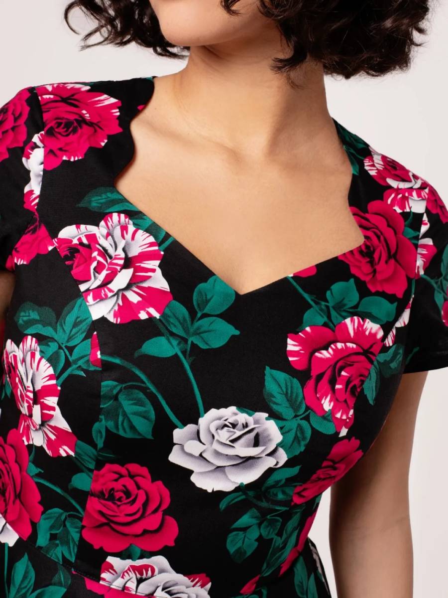Hell Bunny Kleid Paint Me Roses Dress