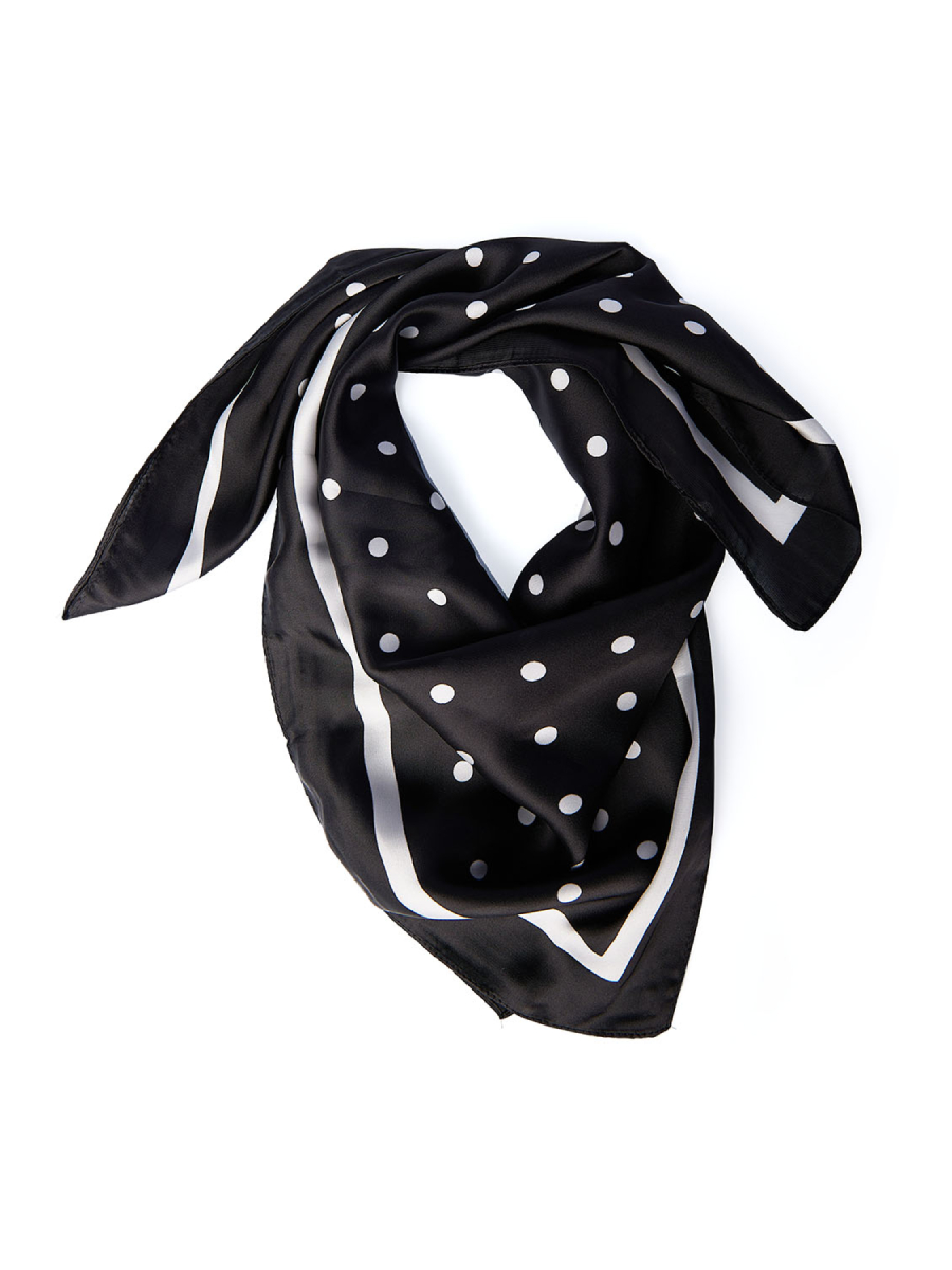 Schwarz-weißes Halstuch mit Polkadots