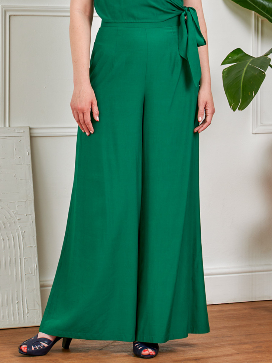 Banned Hose Elizabeth Palazzo Trousers grün