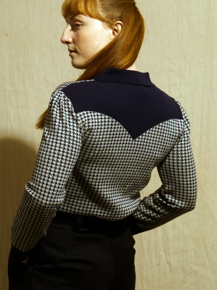 Palava Pullover Belle Top Houndstooth dunkelblau
