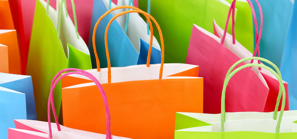 SALE Viele bunte Einkaufstüten
