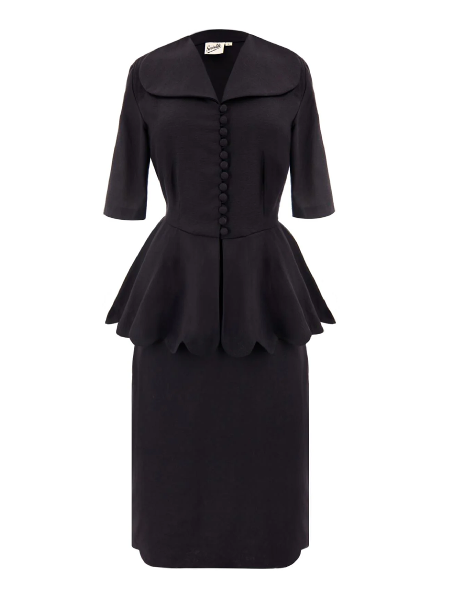 Revival Vintage Kostüm CC41 Verity Peplum Suit dunkelblau Revival Vintage Kostüm CC41 Verity Peplum Suit dunkelblau