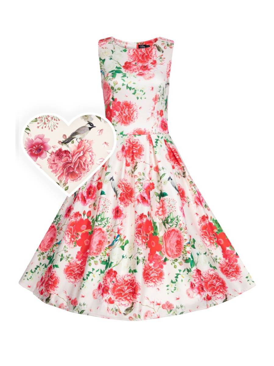 Dolly & Dotty Annie Swing Dress White Red Floral