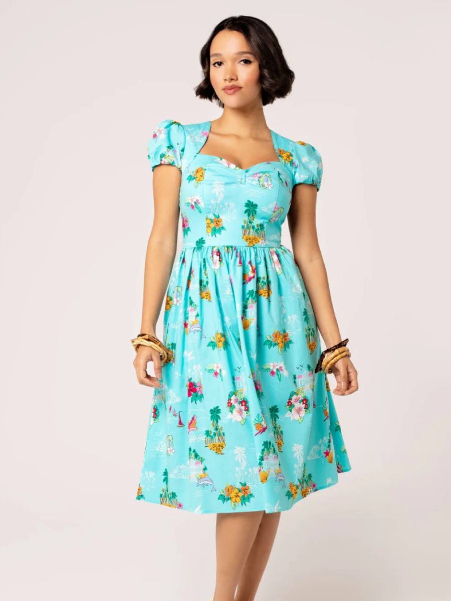 Hell Bunny Kleid Ayanna Dress Tropical Islands türkis