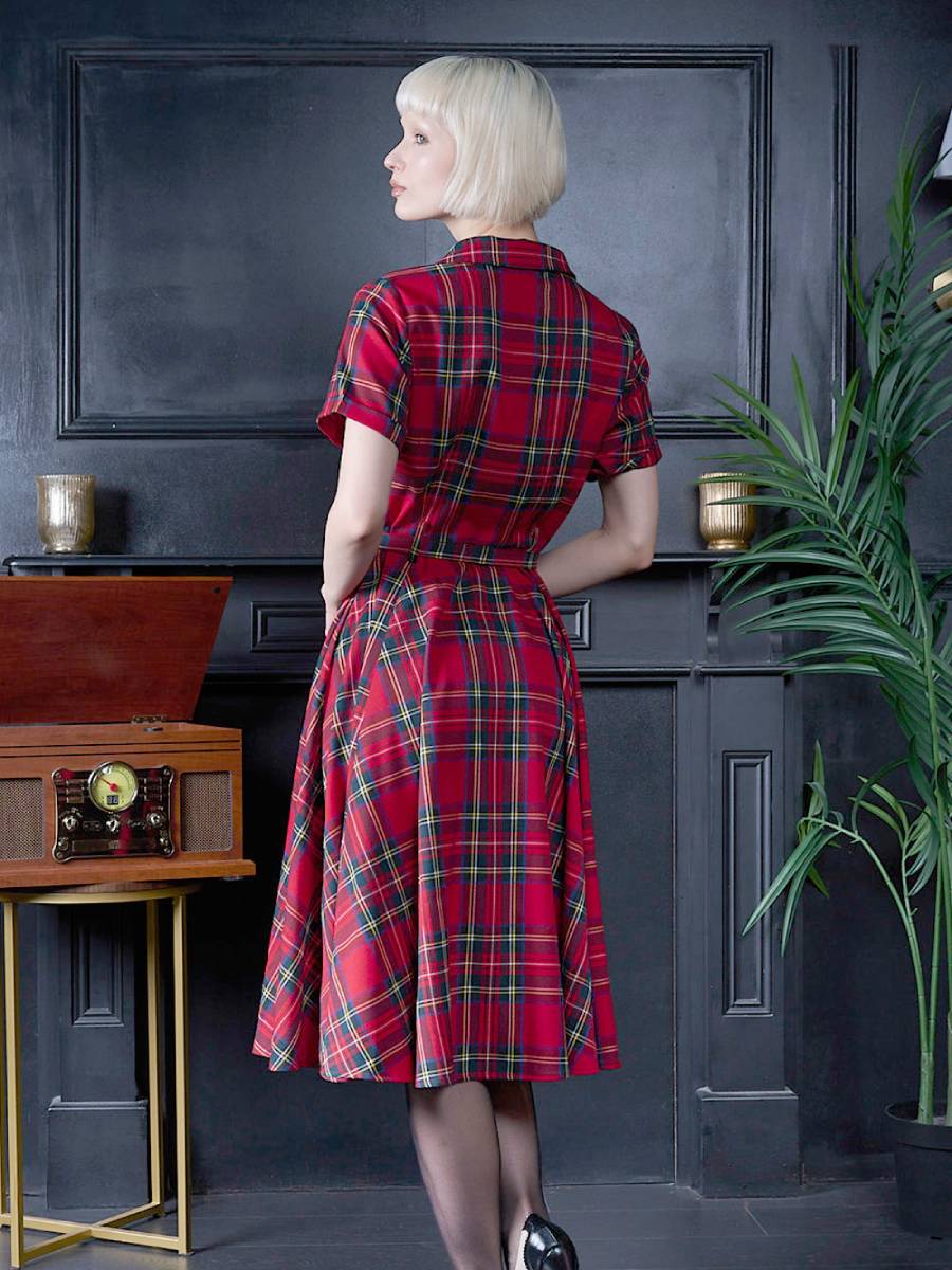 Banned Kleid Hannah Holiday Dress rot kariert