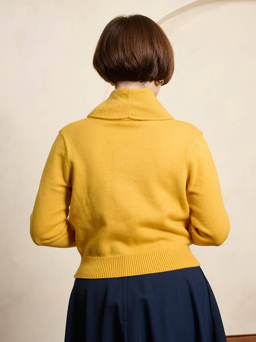 Banned Violet Cardigan Mustard dunkelgelb