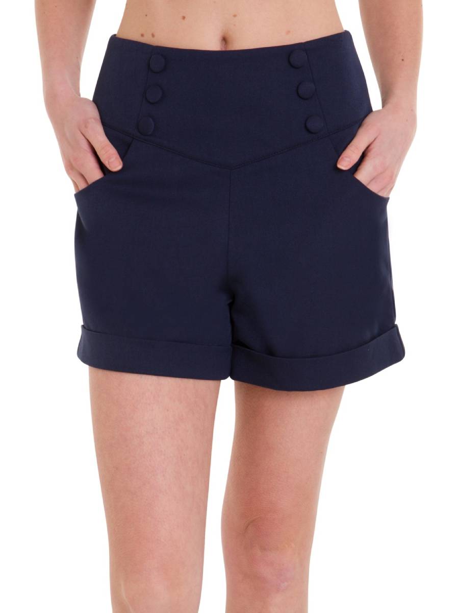 Banned Cute as a Button Shorts Navy