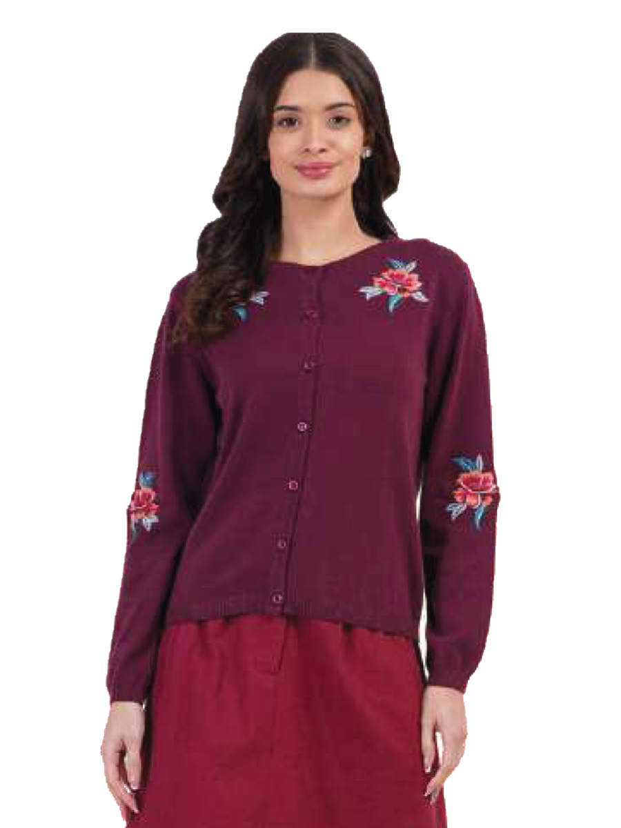 Circus Rhododendron Floral Embroidered Cardigan
