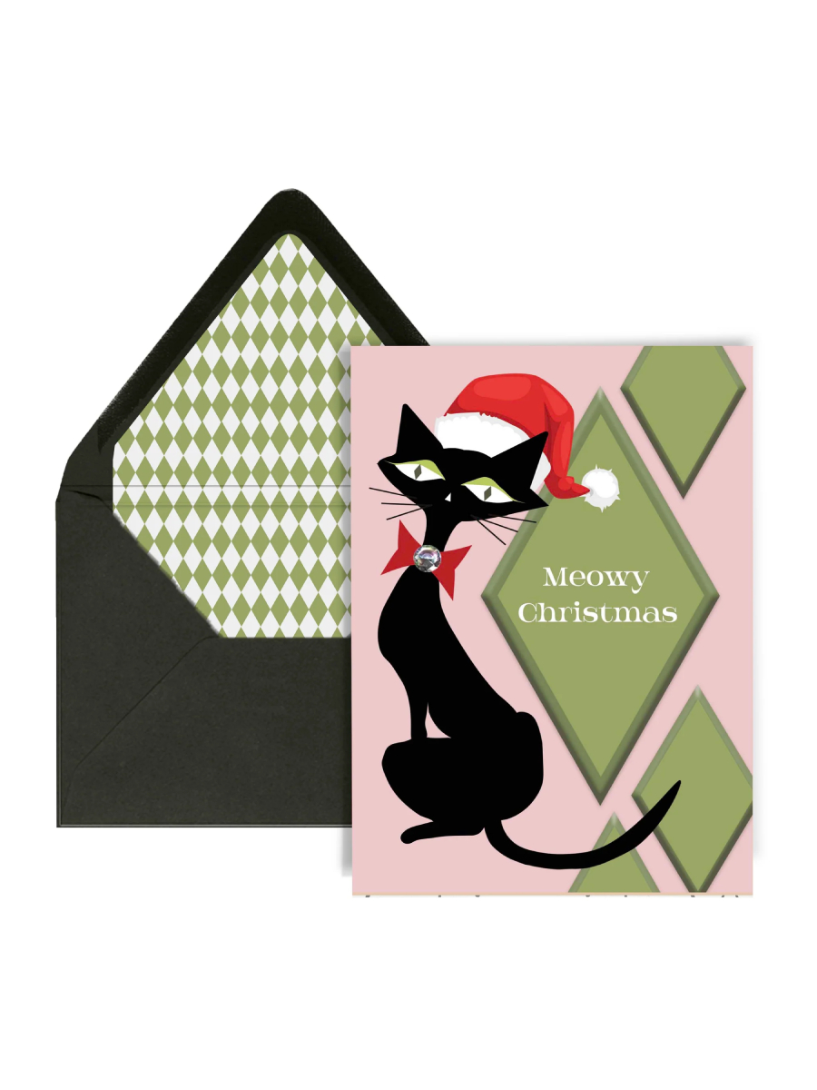 Weihnachtskarte Meowy Christmas