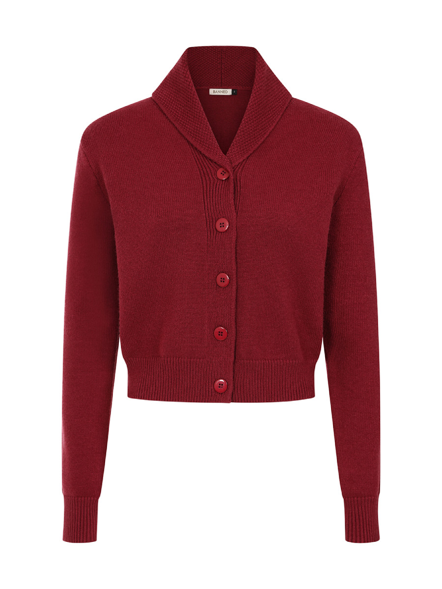 Banned Violet Cardigan Burgundy weinrot
