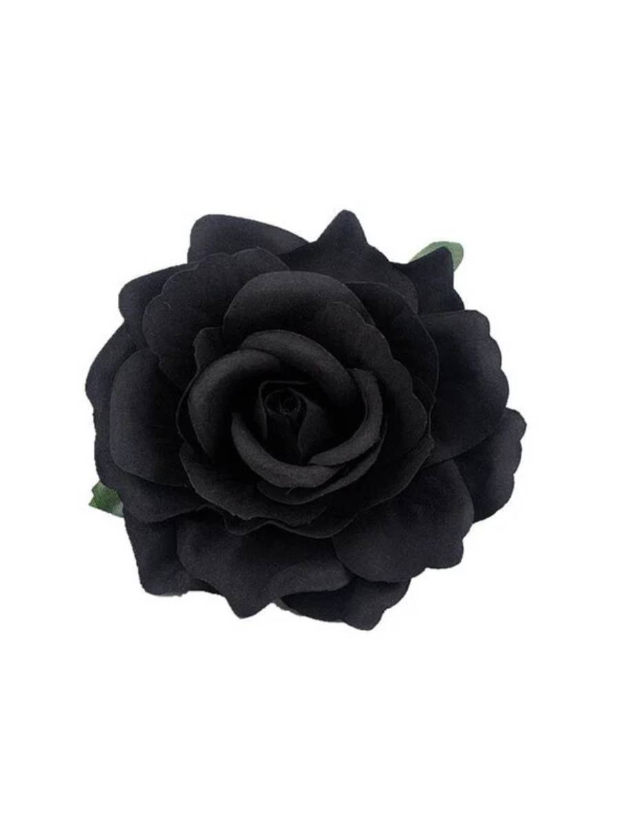 Haarblume Rose schwarz