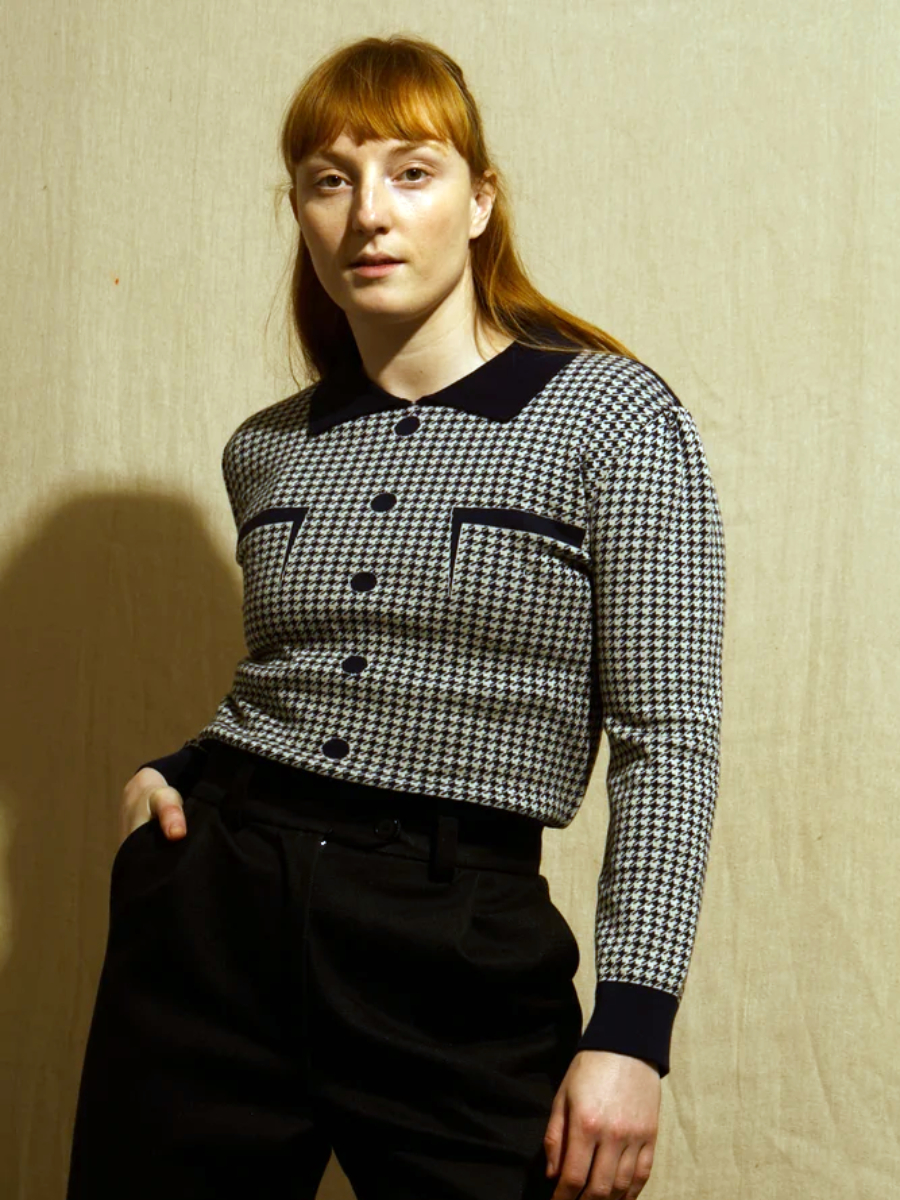 Palava Pullover Belle Top Houndstooth dunkelblau