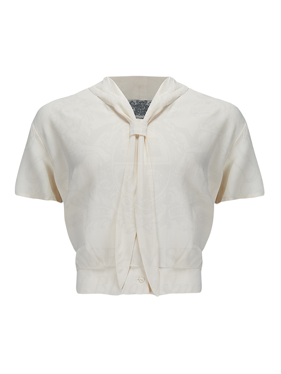 Seamstress of Bloomsbury Bluse Bonnie Short Sleeve Blouse Cream