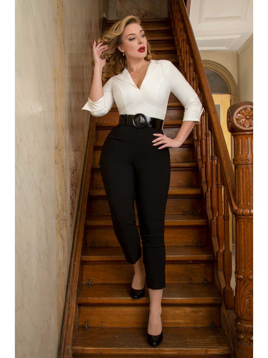 Glamour Bunny Dianne Jumpsuit Black White