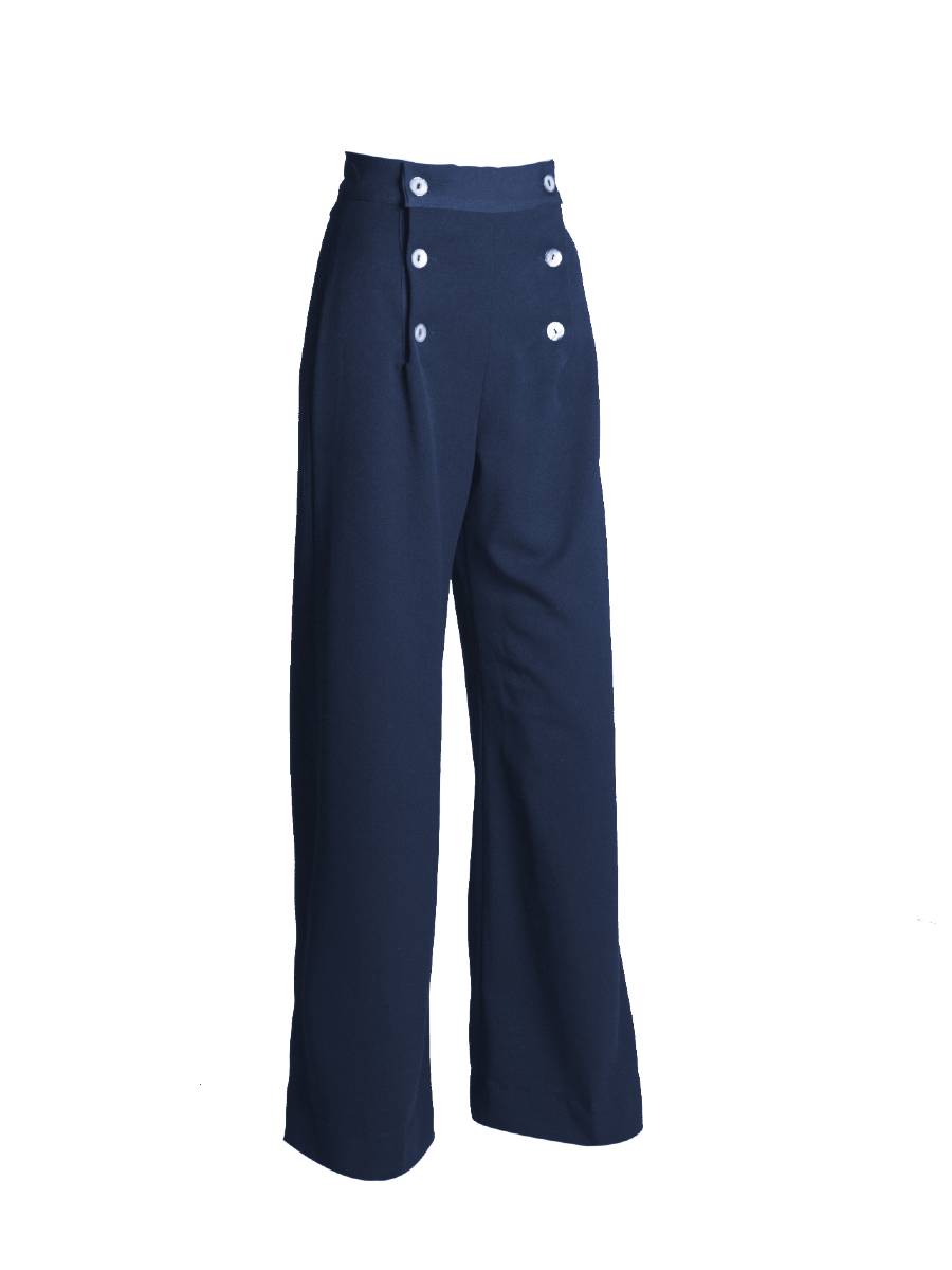 House of Foxy Hose 1930s Sailor Pants dunkelblau