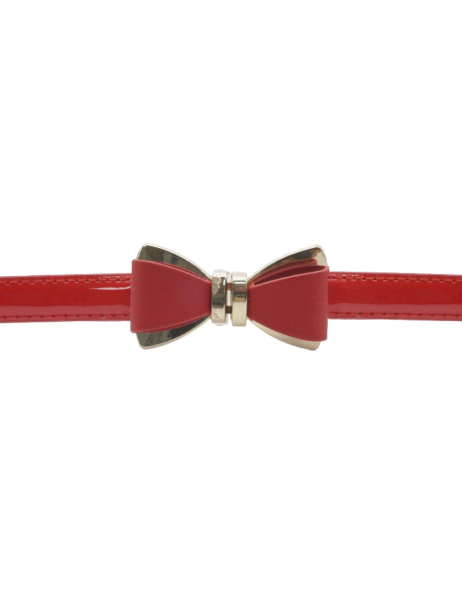 Voodoo Vixen Gürtel Bow Buckle Skinny Belt rot Voodoo Vixen Gürtel Bow Buckle Skinny Belt rot