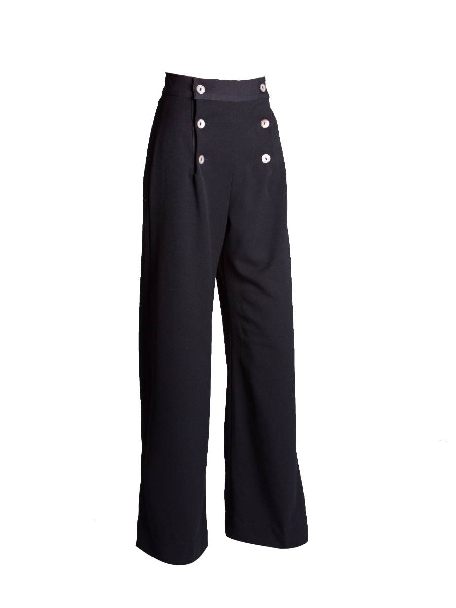 House of Foxy Hose 1930s Sailor Pants schwarz