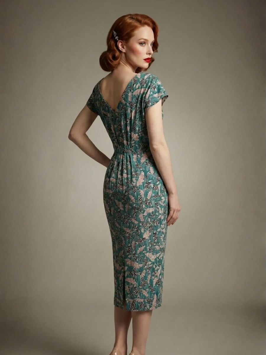 Diva Catwalk Kleid Magritte Floral Cotton grün