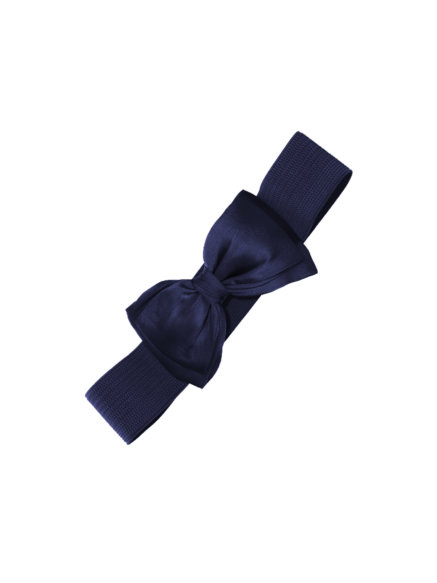 banned-bella-belt-navy Banned Stretchgürtel Bella dunkelblau mit Schleife