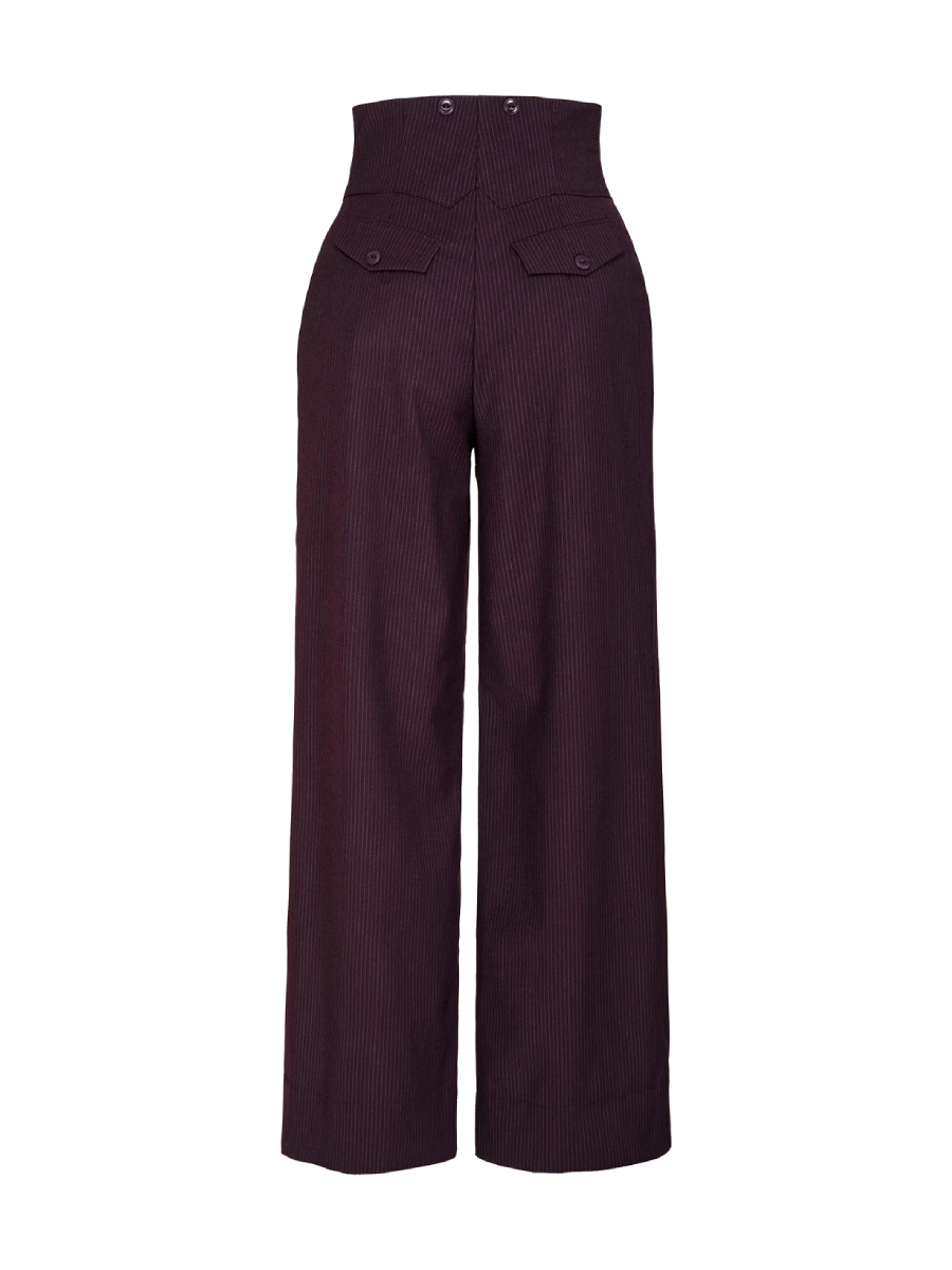 Emmy Miss Fancy Pants Slacks Plum Pinstripe