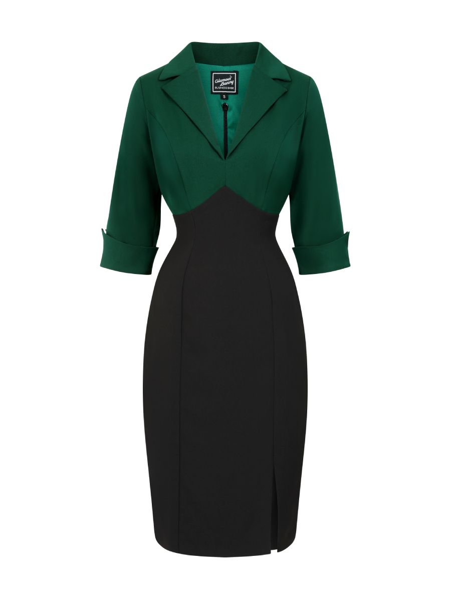 Glamour Bunny Pencilkleid Dianne Two Toned Dress Green Black