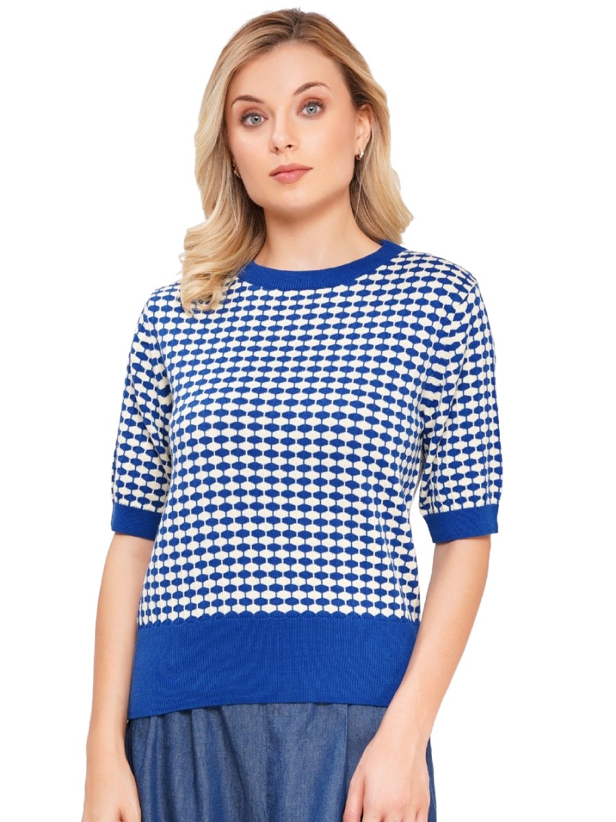 Circus Pullover Honey Comb Deja Vu blau