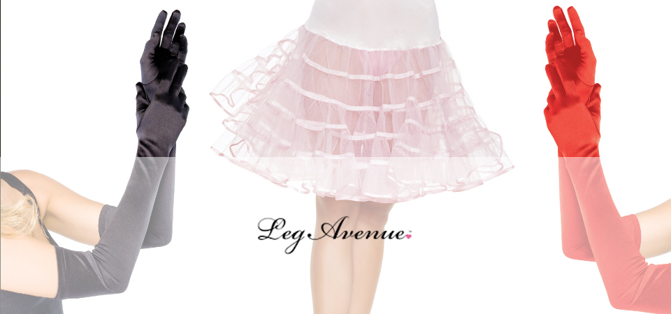 Leg Avenue Petticoats und Handschuhe, Logo der Marke Leg Avenue