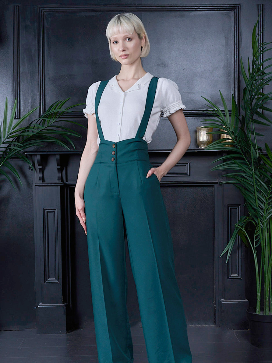 Banned Marlenehose Her Favourites Trouser dunkelgrün