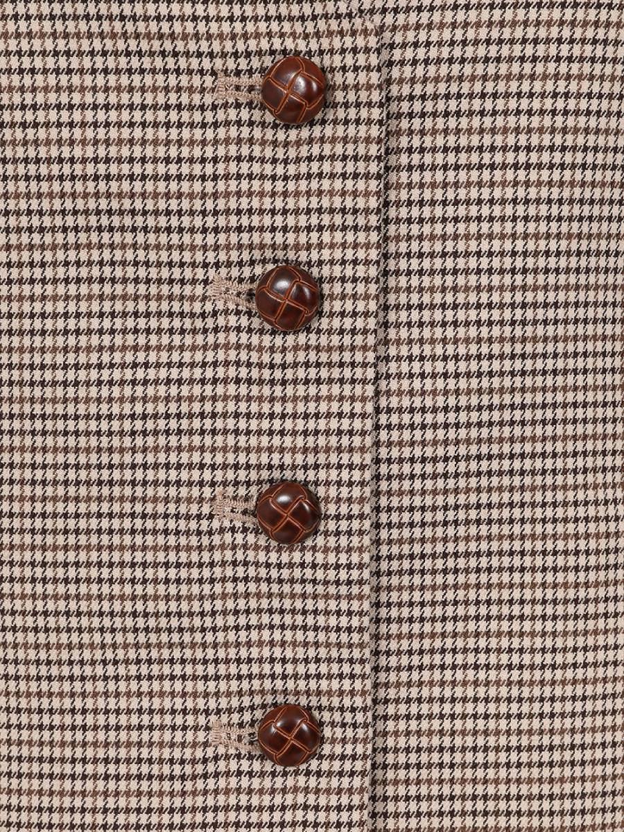 Banned Weste Hallie Houndstooth Waistcoat braun kariert