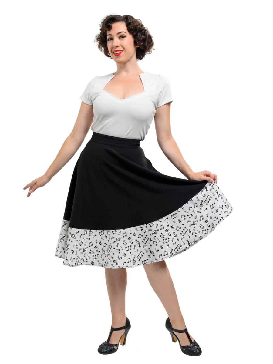 Steady Clothing Rock Music Note Thrills Skirt