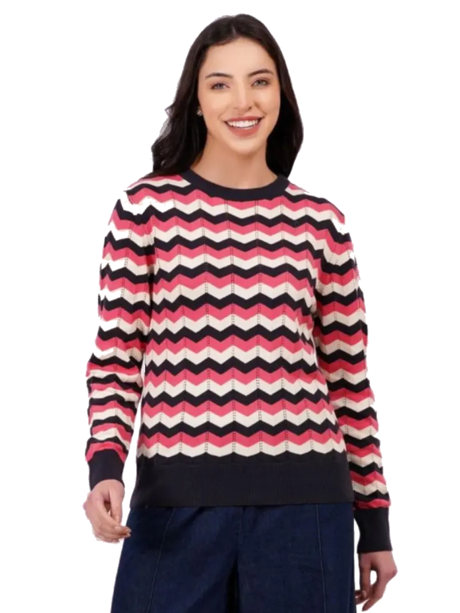 Circus Pullover Zig Zag Charcoal altrosa anthrazit