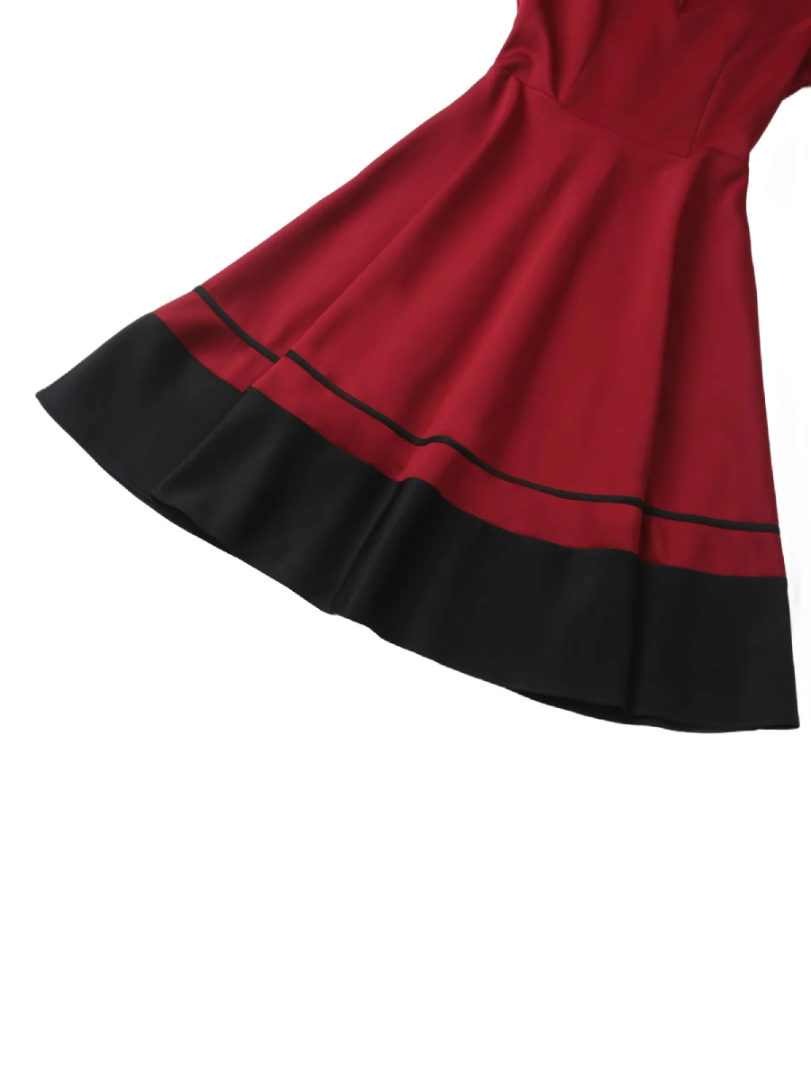 Dolly & Dotty Kleid Maria Swing Dress weinrot schwarz