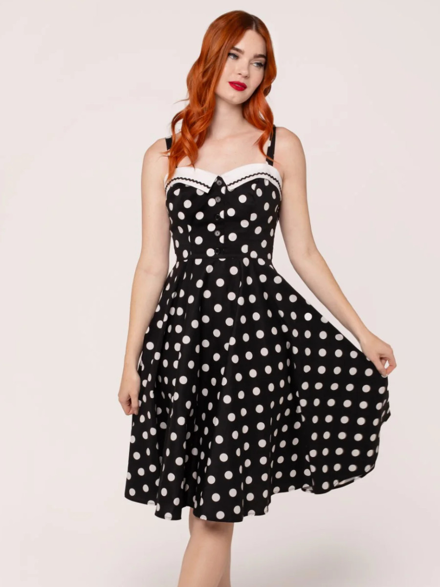 Hell Bunny Kleid Domino Dress Polkadot s/w