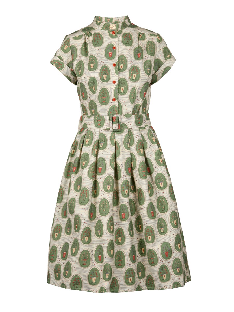 Palava Kleid Louise Dress Green Pot Plants