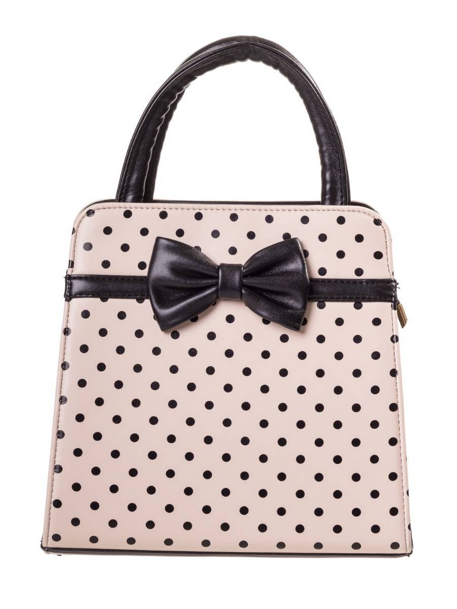 banned-carla-bag-cream-black-01 Banned Handtasche Carla creme Polkadot