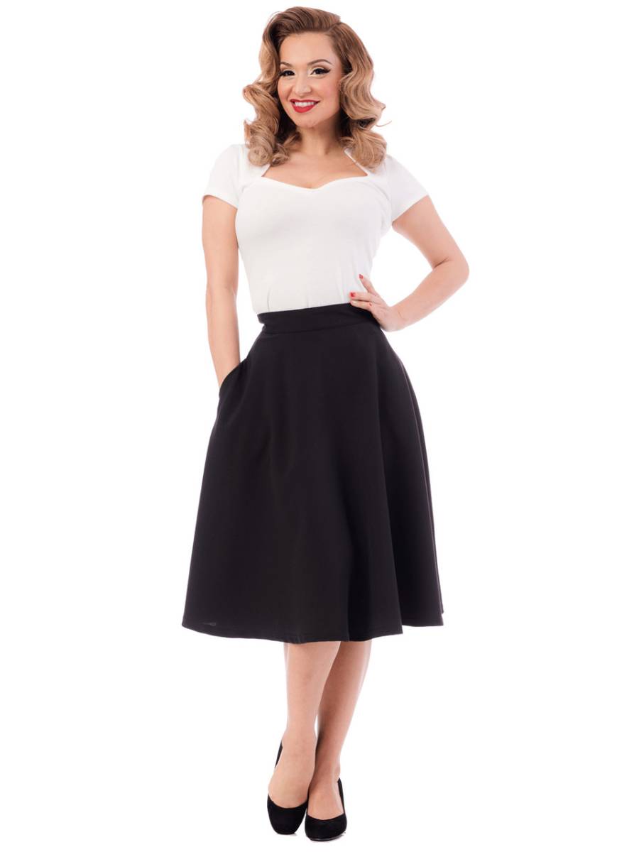 steady-clothing-high-waist-thrills-skirt-black-01 Steady Clothing Rock High Waist Thrills Skirt schwarz
