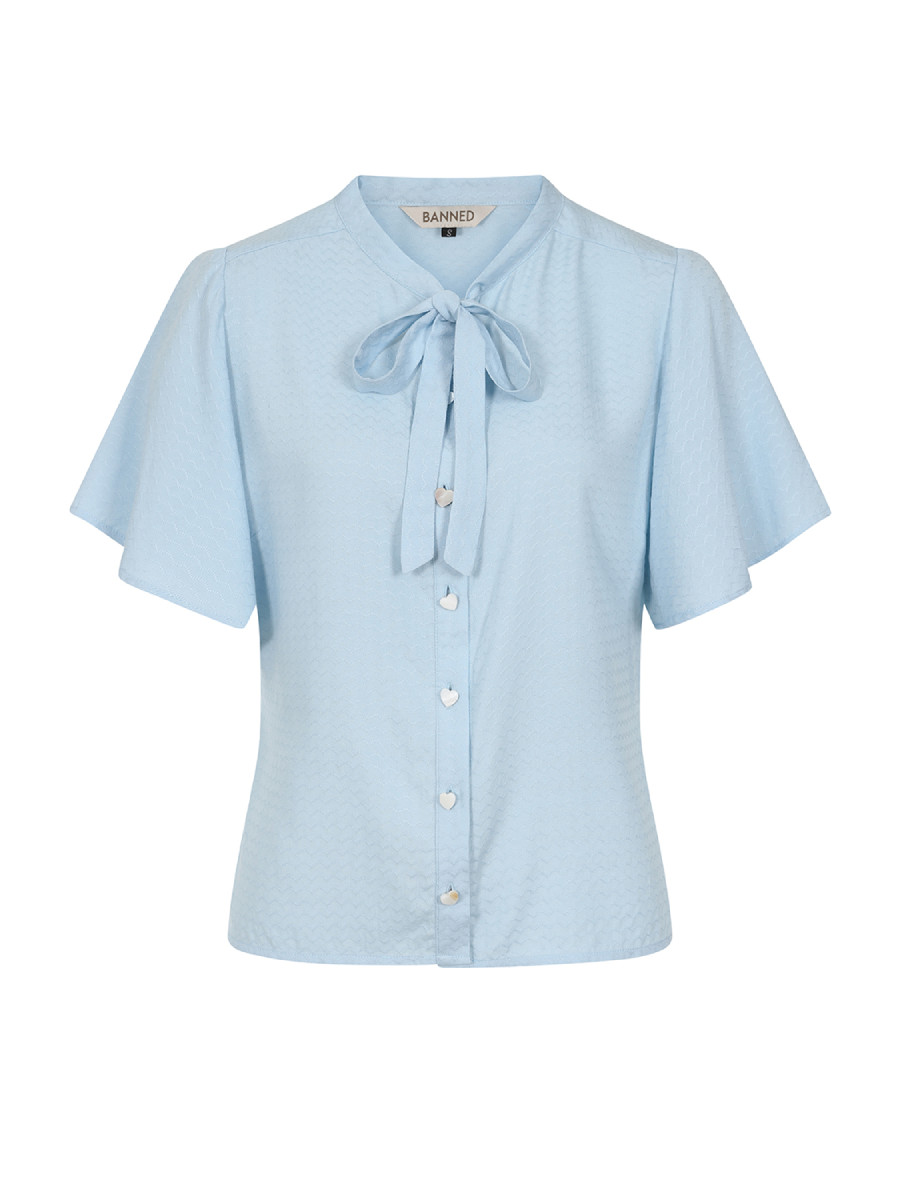 Banned Bluse May Wave Blouse hellblau
