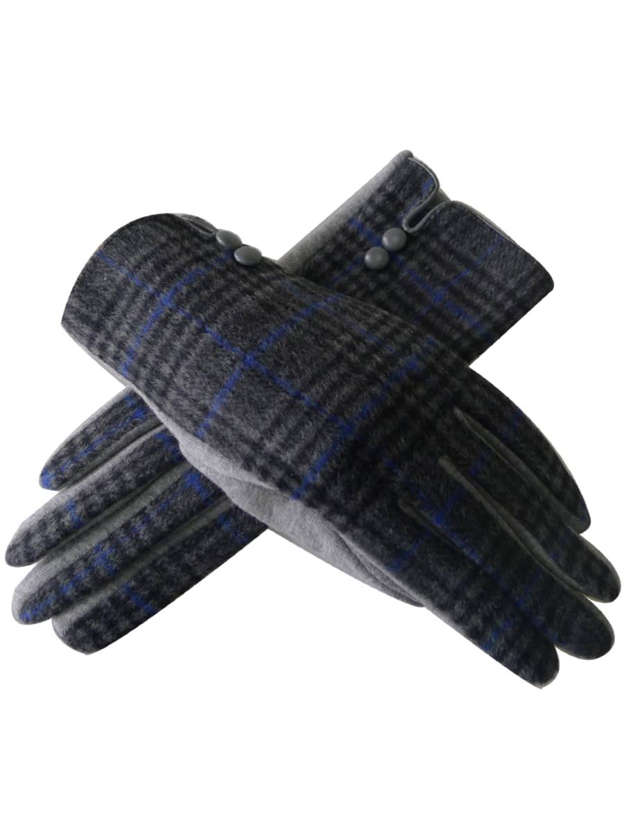 Handschuhe Orla Double Button Cuff Tartan Gloves