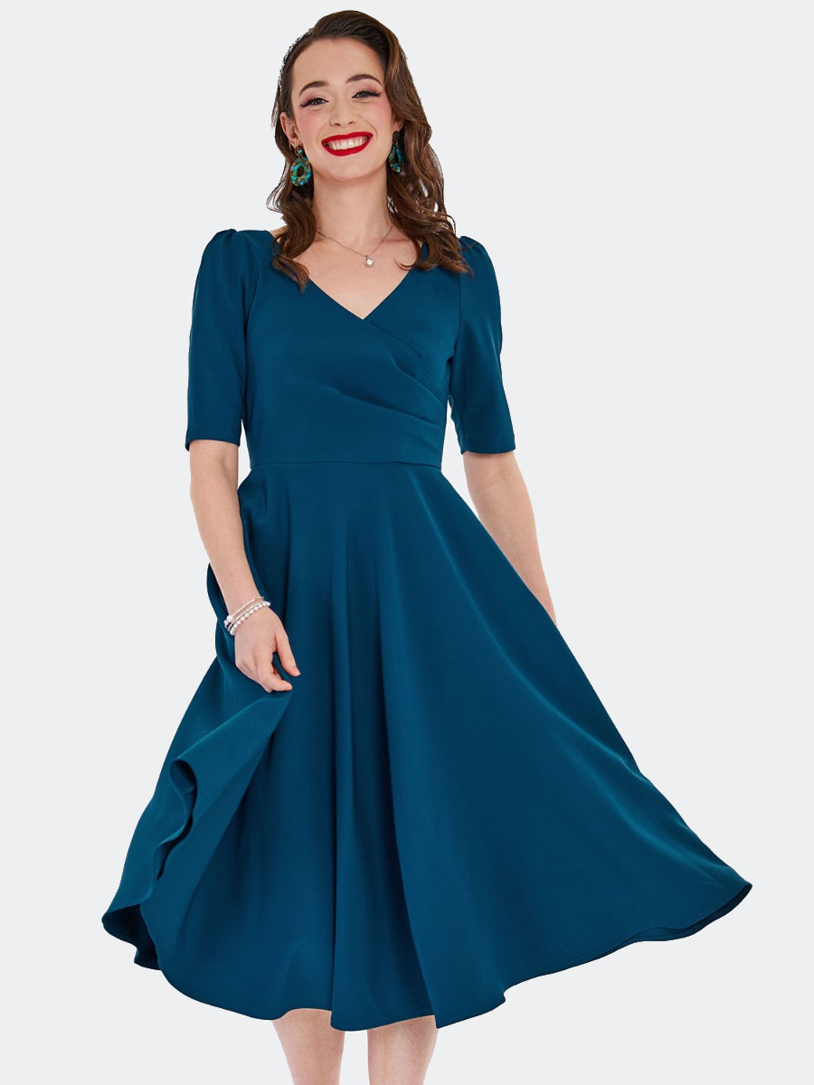 Voodoo Vixen Kleid Crossbody Flare Dress blau Voodoo Vixen Kleid Crossbody Flare Dress blau