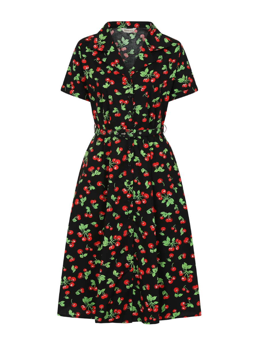 Banned Kleid Darla Cherries Dress Black Banned Kleid Darla Cherries Dress Black