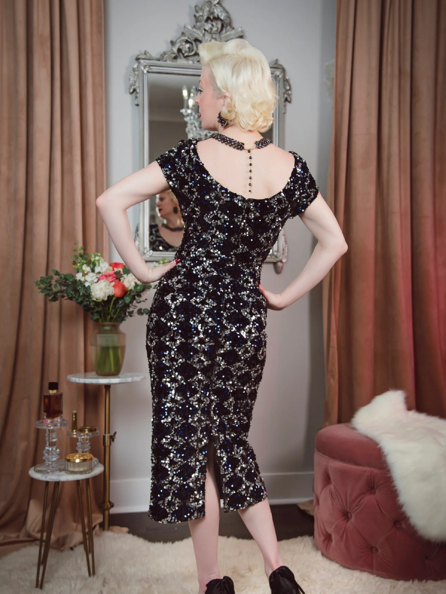 Rebel Love Kleid Center Stage Sequin Dress schwarz blau silber
