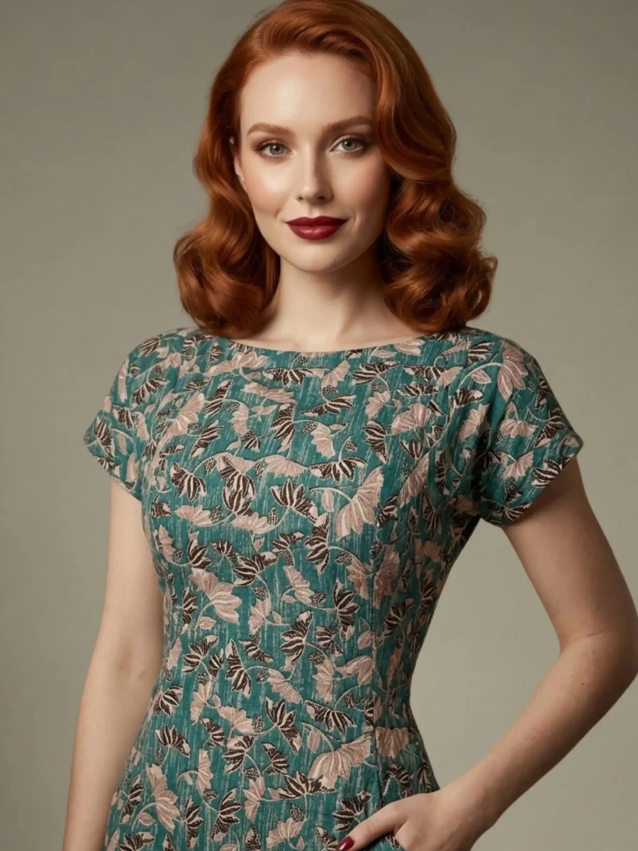 Diva Catwalk Kleid Magritte Floral Cotton grün