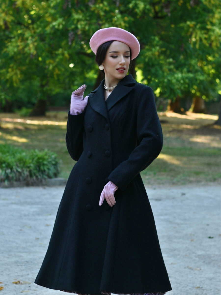 Hearts and Roses Mantel Margo Swing Coat schwarz