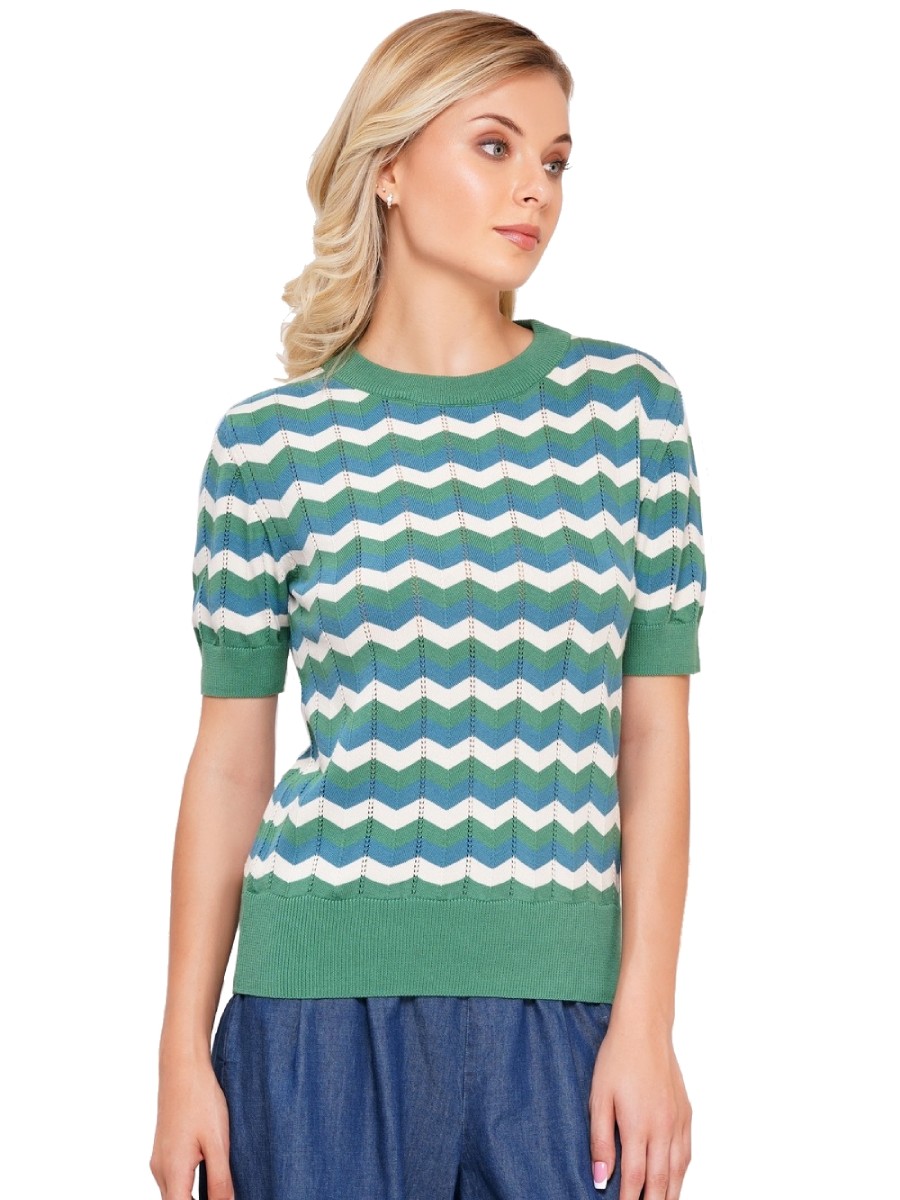 Circus Pullover Zig Zag Grass Green