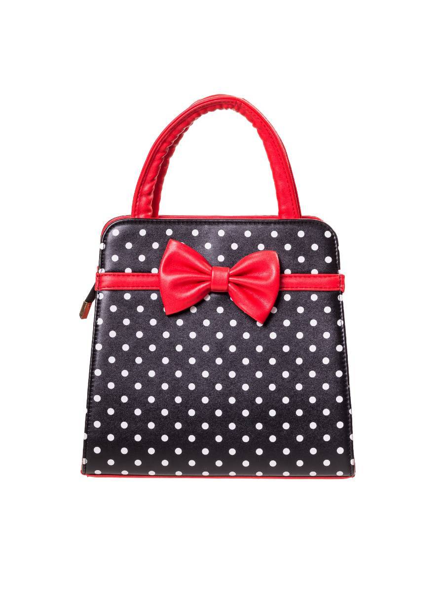 Banned Handtasche Carla Bag schwarz weiß Polka