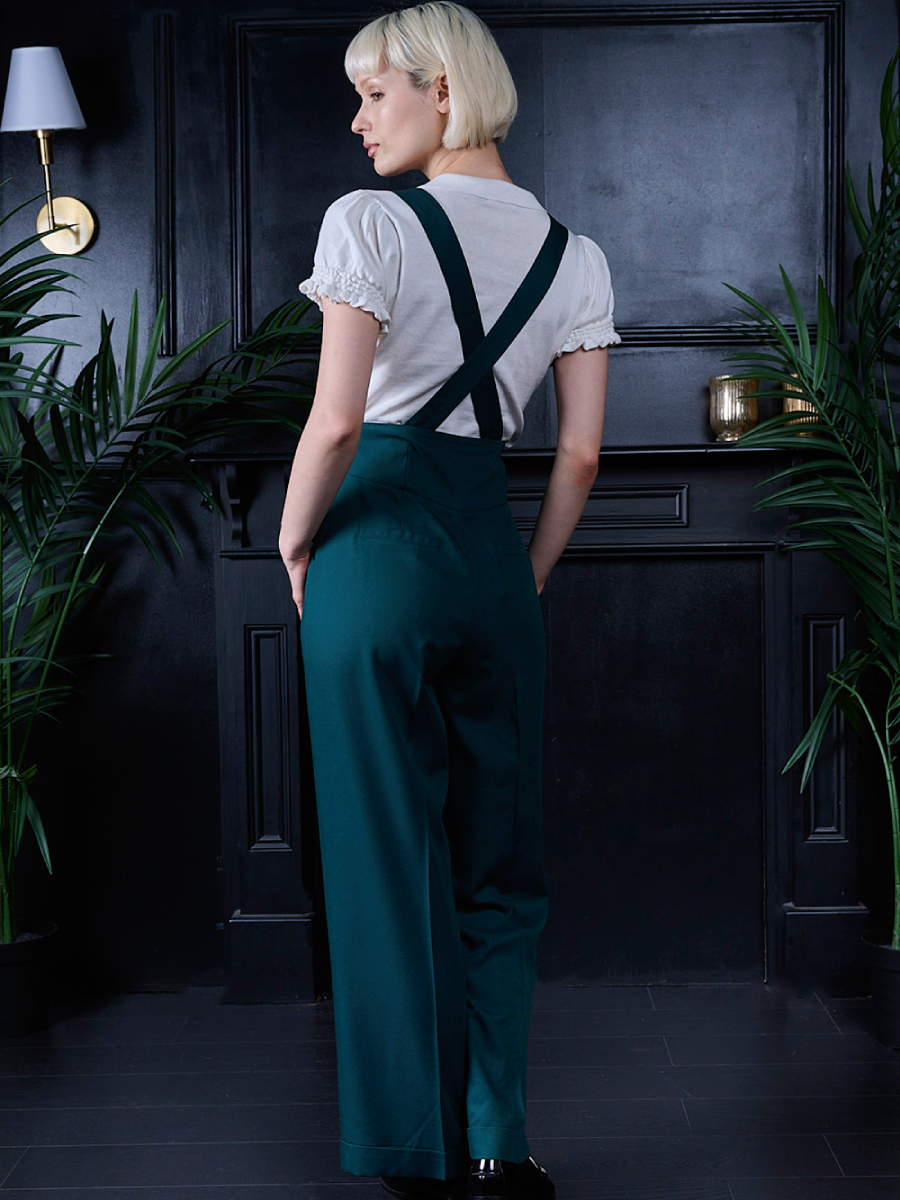 Banned Marlenehose Her Favourites Trouser dunkelgrün