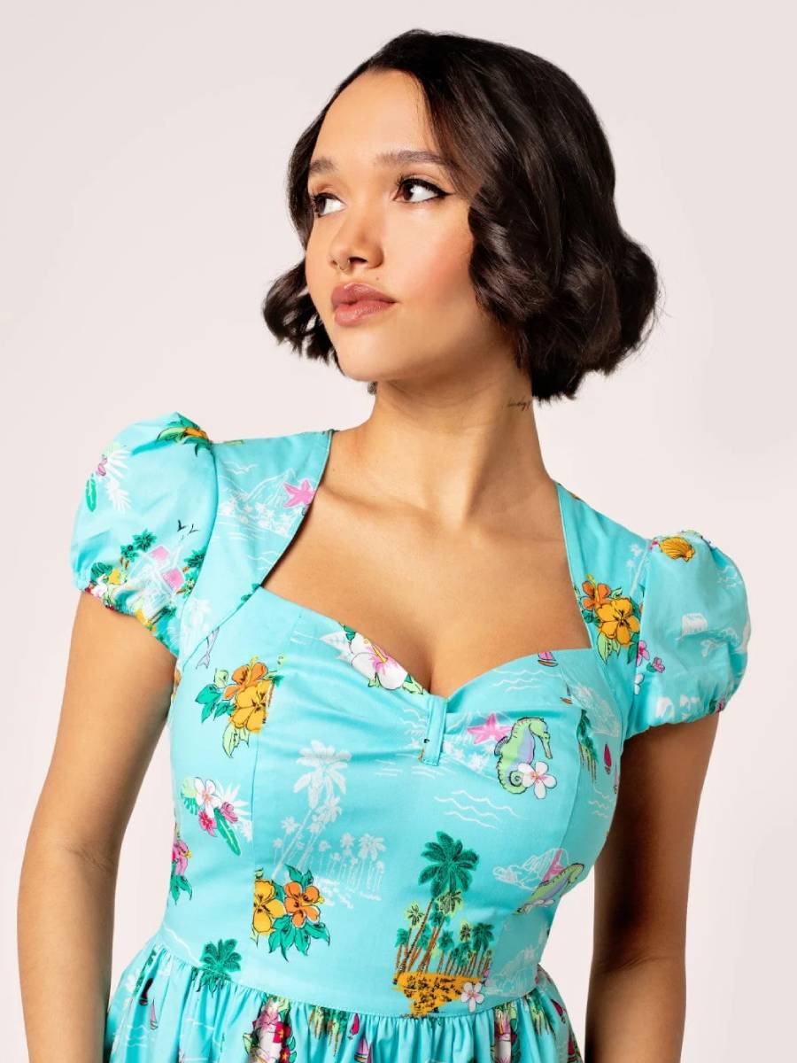 Hell Bunny Kleid Ayanna Dress Tropical Islands türkis