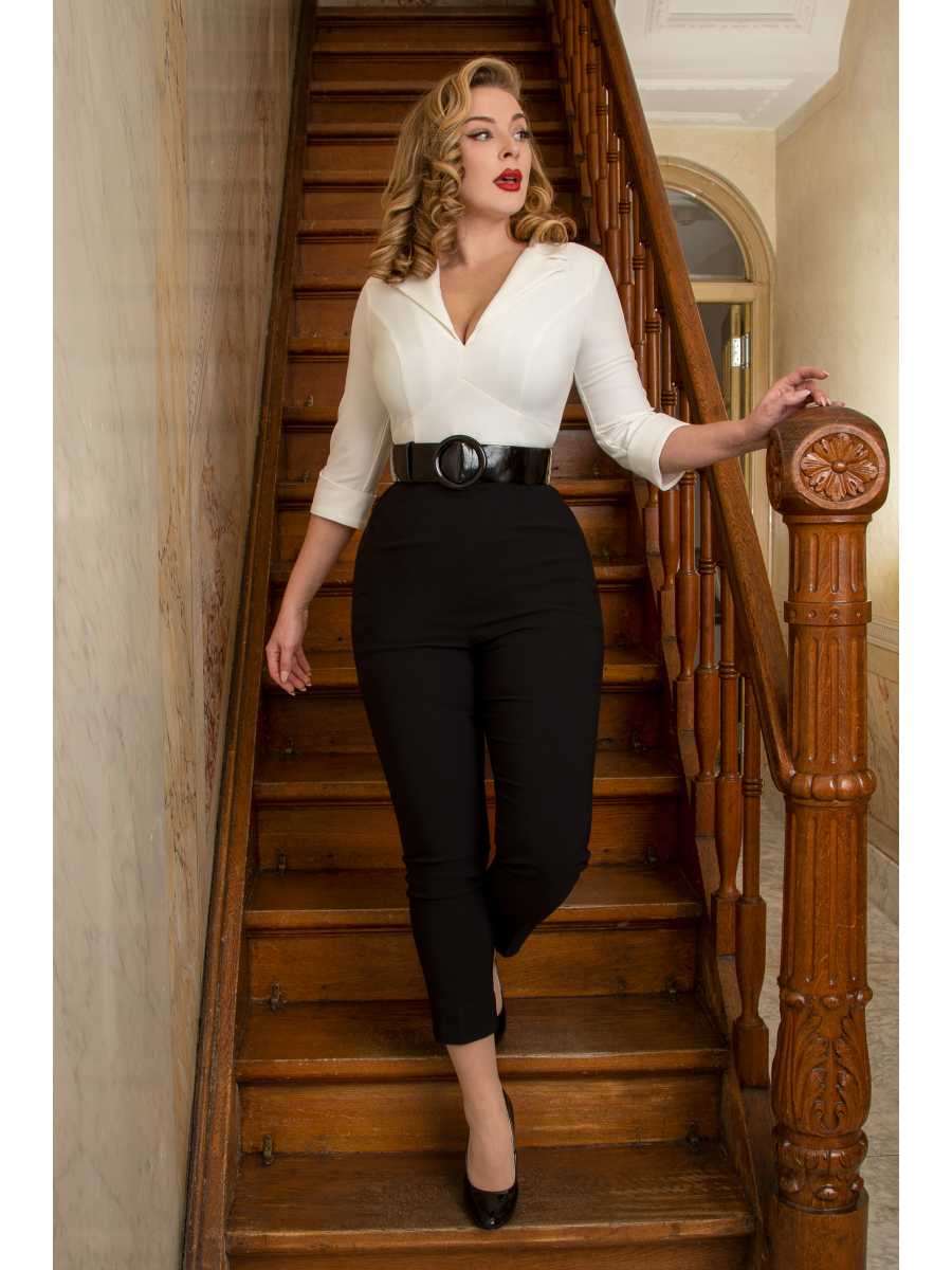 Glamour Bunny Dianne Jumpsuit Black White